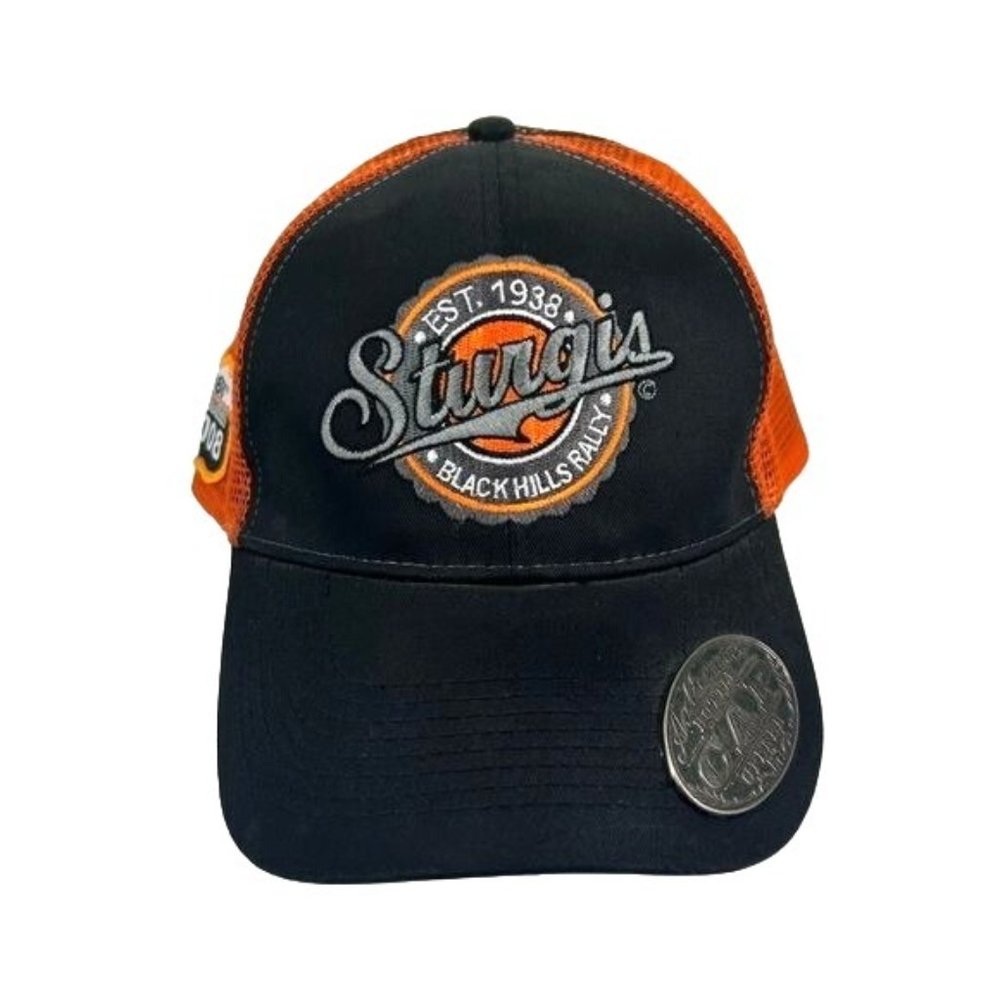 Sturgis Black Hills Rally 2008 Trucker Hat with Bottle Opener Brim
